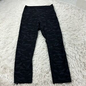 Lululemon Align Crop *21" Sequoia Camo Print Deep Coal Black